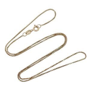 Vintage Italy Danecraft Gold-Tone Sterling Silver 925 Box Chain Necklace 18"